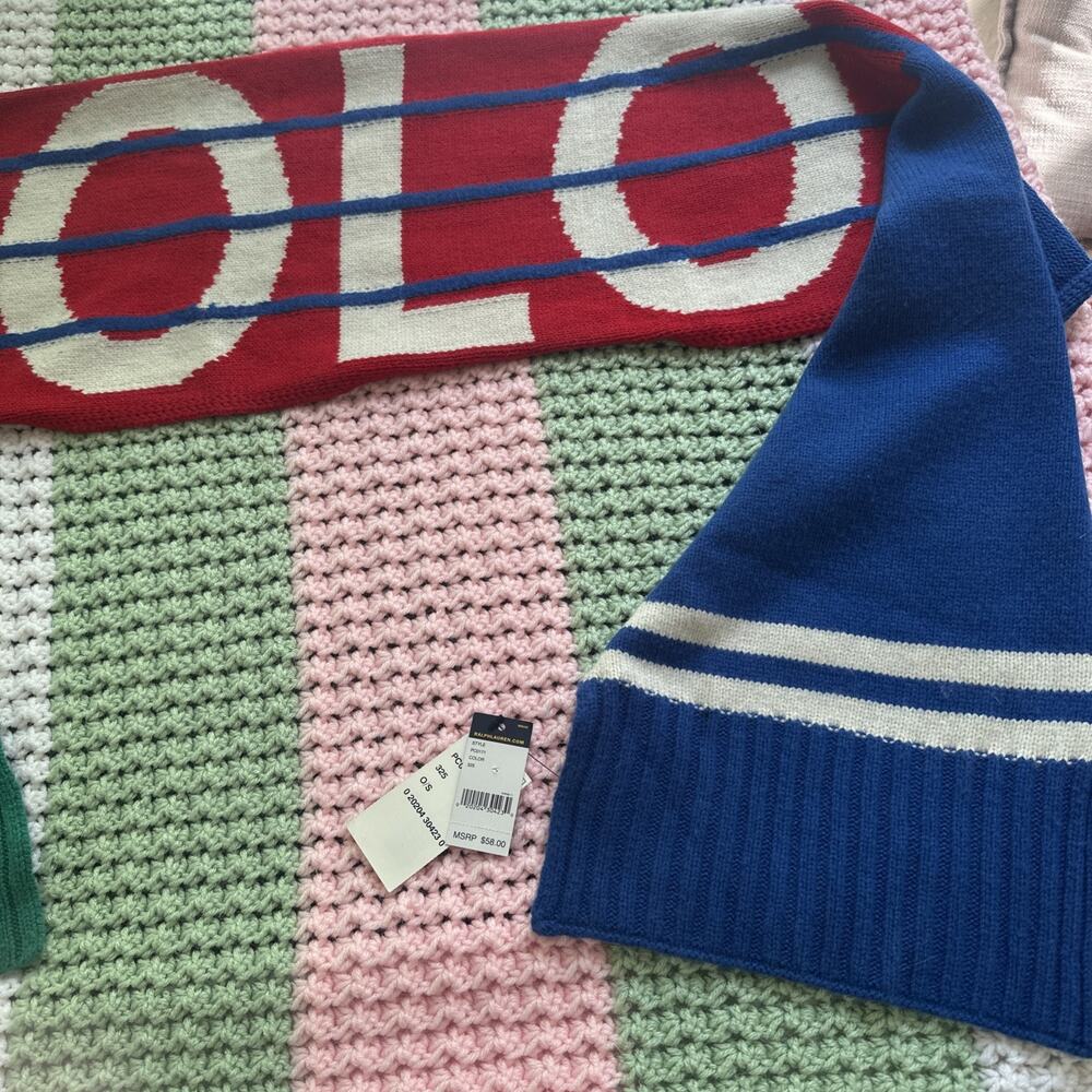 Polo Ralph Lauren Downhill Skier Stadium Hi Tech Wool Scarf NWT Read Description - Picture 3 of 16